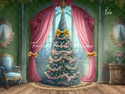 Christmas Wishes - Green With Wood Floor - with Sweep Option