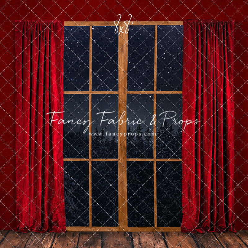 Classic Window With Red Drapes