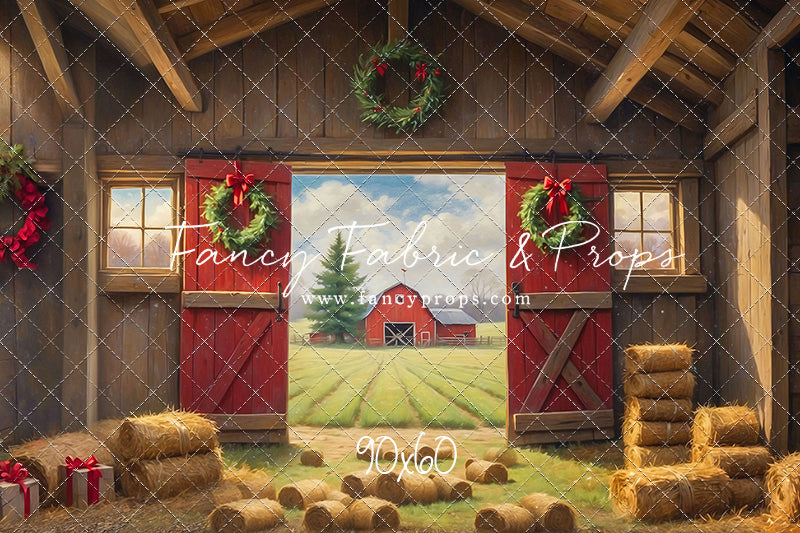 Red Barn Yuletide - Dirt Floor - with Sweep Option