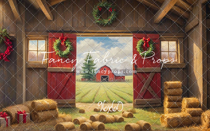 Red Barn Yuletide - Dirt Floor - with Sweep Option