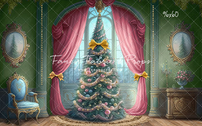 Christmas Wishes - Green With Wood Floor - with Sweep Option