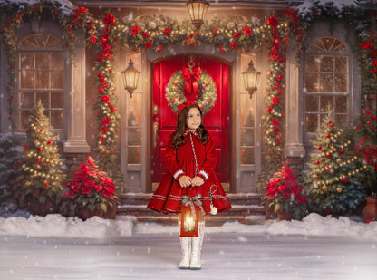 Merry Holiday Entry - Red Door - With Sweep Option