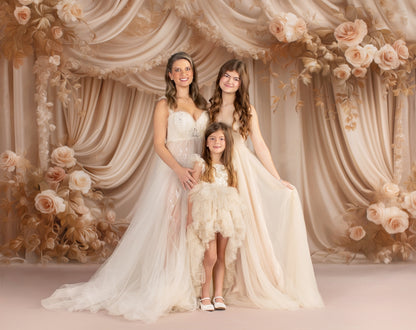 Petals & Silk In Ivory - With Sweep Option