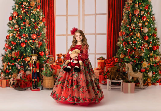 RTS Glowing White Christmas - 12x8' Wrinkle-Free Fabric - Ink Splatters - 60% Off