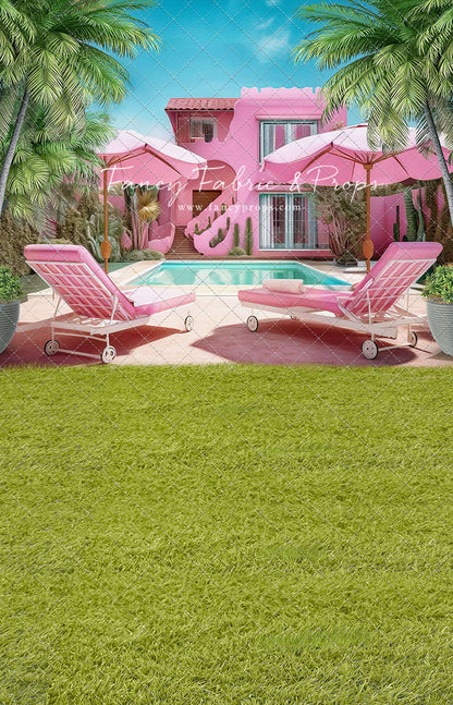 Barbie's Poolside Vacation - Grass Floor - With Sweep Option
