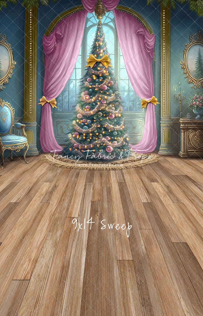 Christmas Wishes - Blue With Wood Floor - with Sweep Option