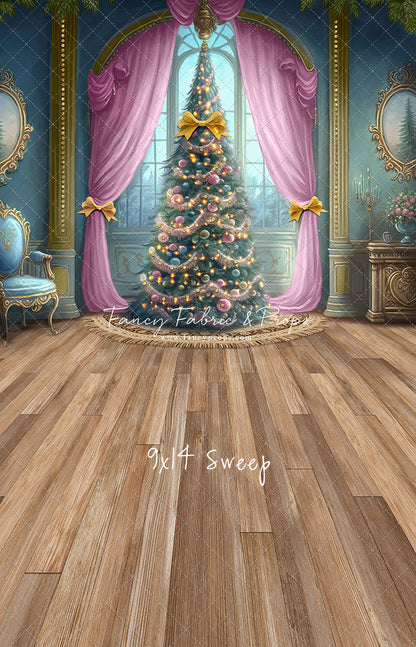 Christmas Wishes - Blue With Wood Floor - with Sweep Option