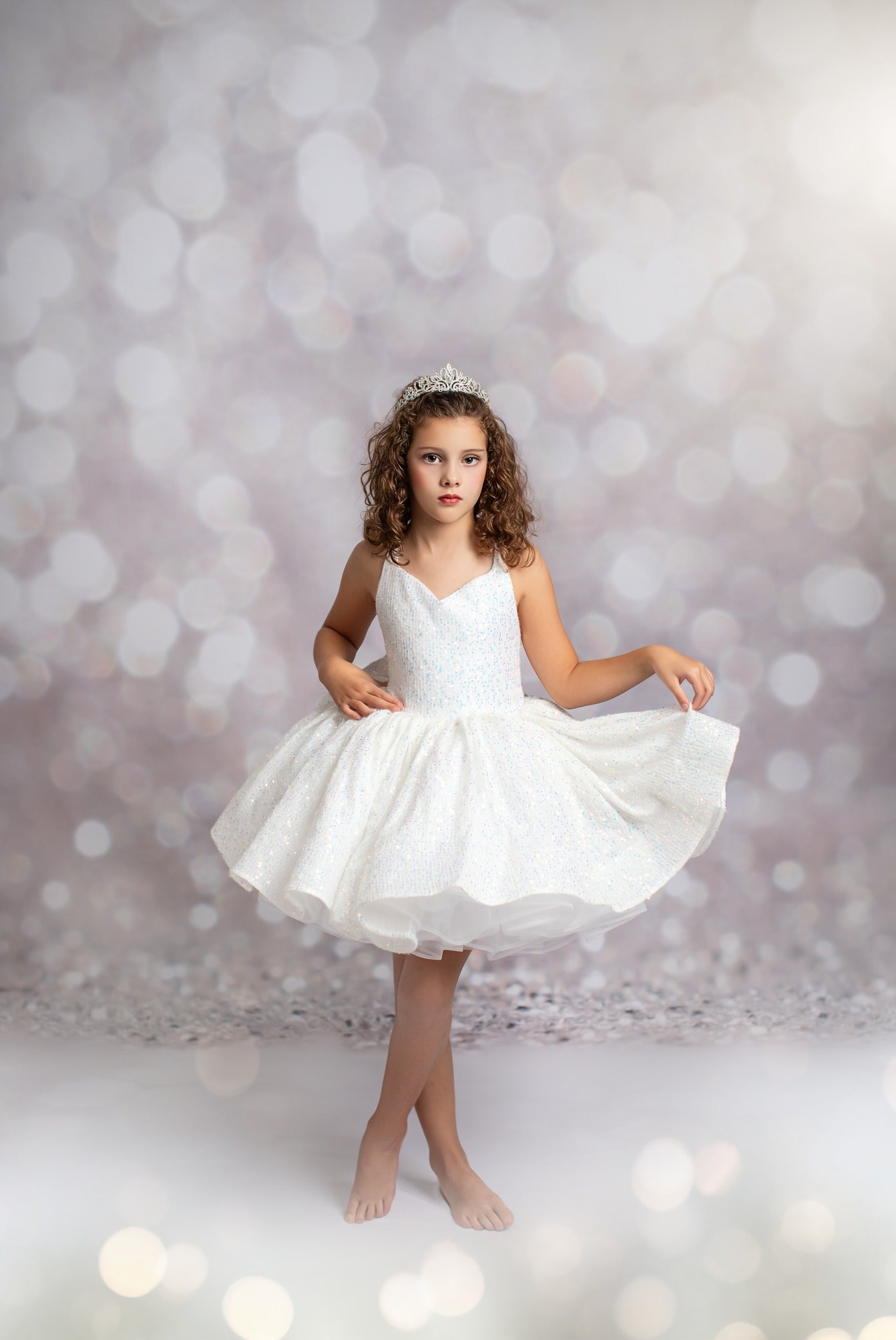 White Shimmering Stage - Sweep Sizes Only