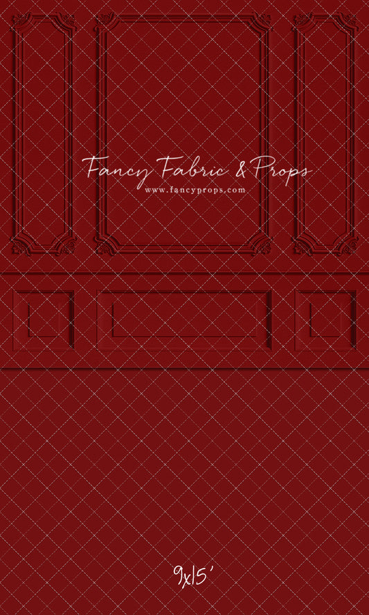 RTS Classic Red Wainscoting Wall - 9x15' Sweep Wrinkle-Free Fabric - Folds/Light Spots - 60% Off