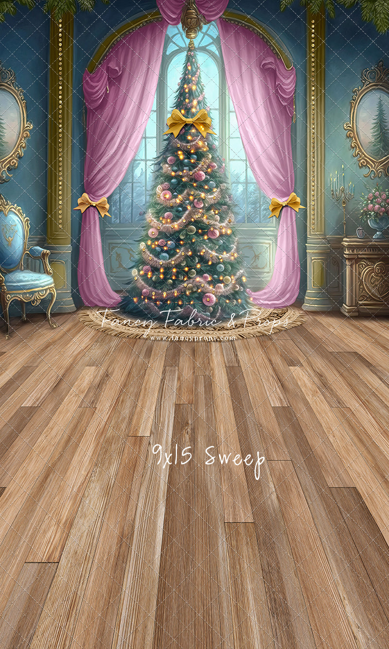 Christmas Wishes - Blue With Wood Floor - with Sweep Option