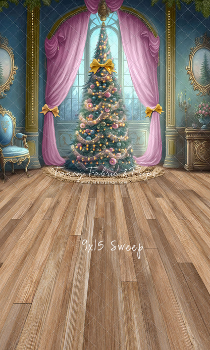 Christmas Wishes - Blue With Wood Floor - with Sweep Option