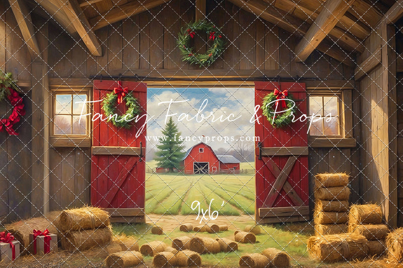 Red Barn Yuletide - Dirt Floor - with Sweep Option