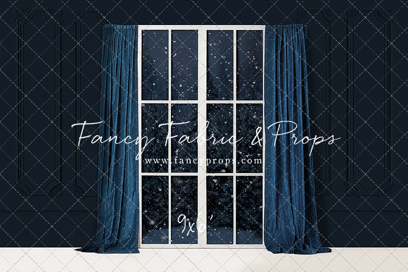 True Blue Christmas Window