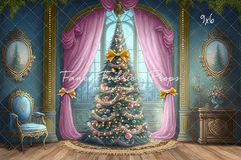 Christmas Wishes - Blue With Wood Floor - with Sweep Option
