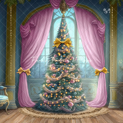 Christmas Wishes - Blue With Wood Floor - with Sweep Option