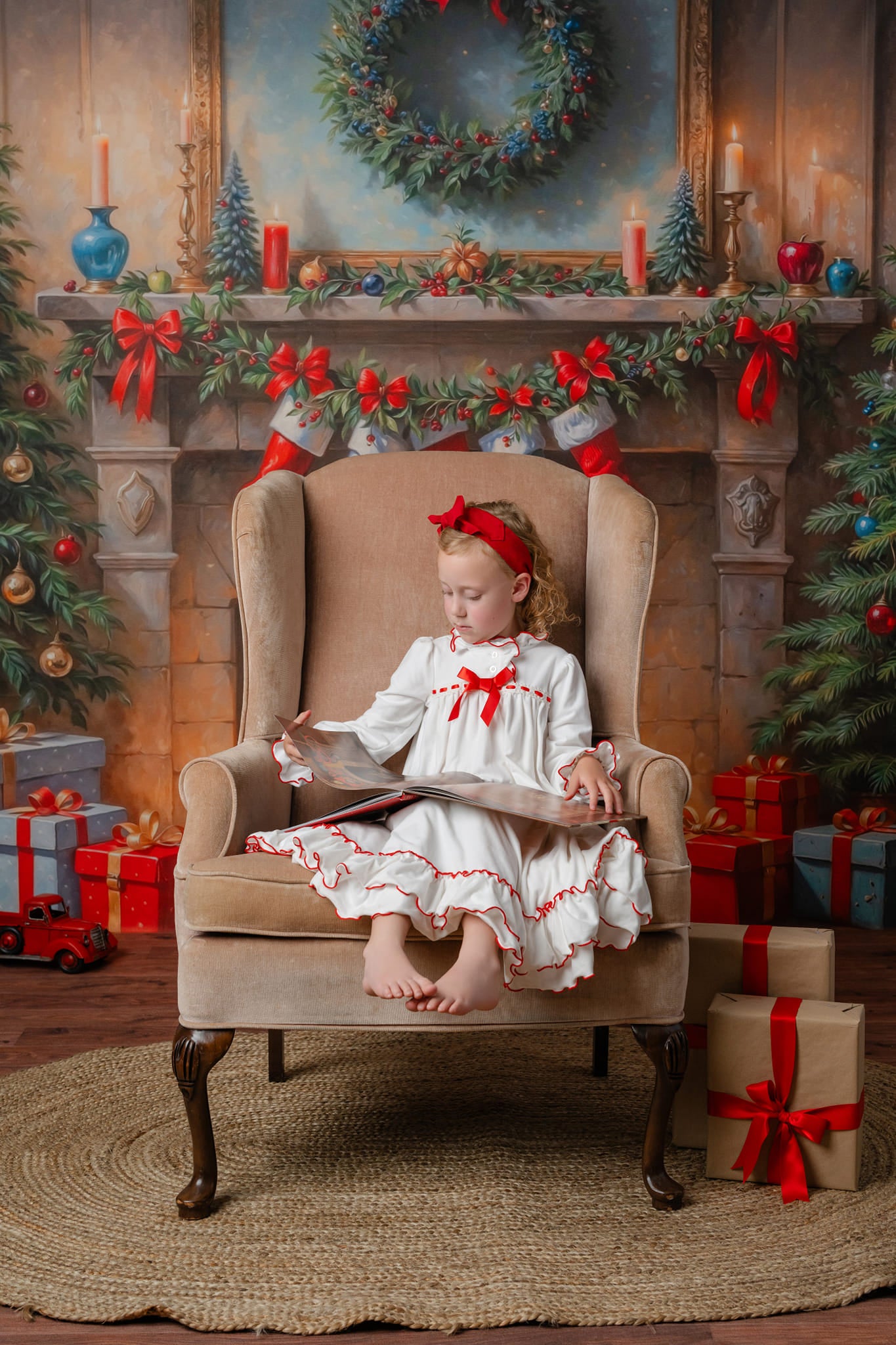 Antique Holiday Mantle - with Sweep Option