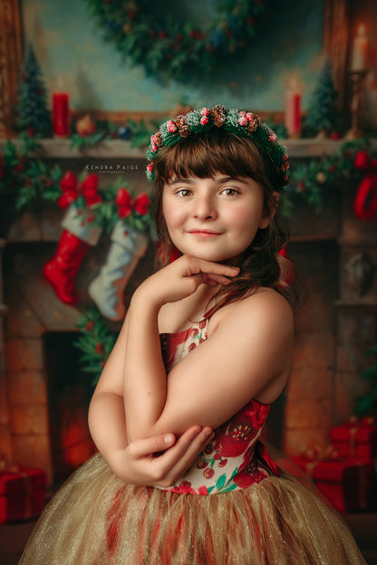 Antique Holiday Mantle - with Sweep Option