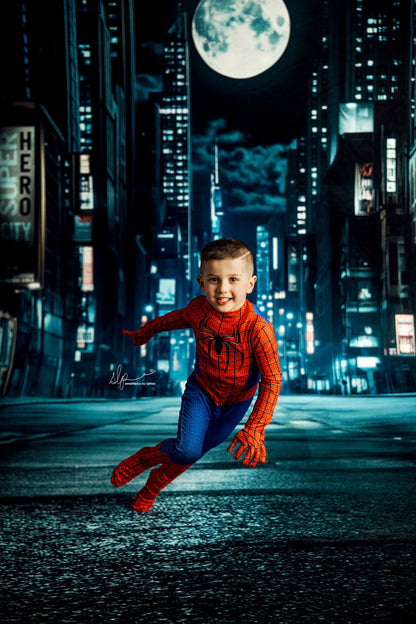 RTS Super Hero City - 9x14' Wrinkle-Free Fabric SEG for Easiframe - Faded Square in middle at transition - 55% Off