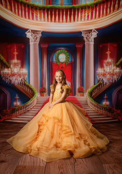 Belle's Royal Staircase -Wood Floor - With Sweep Option