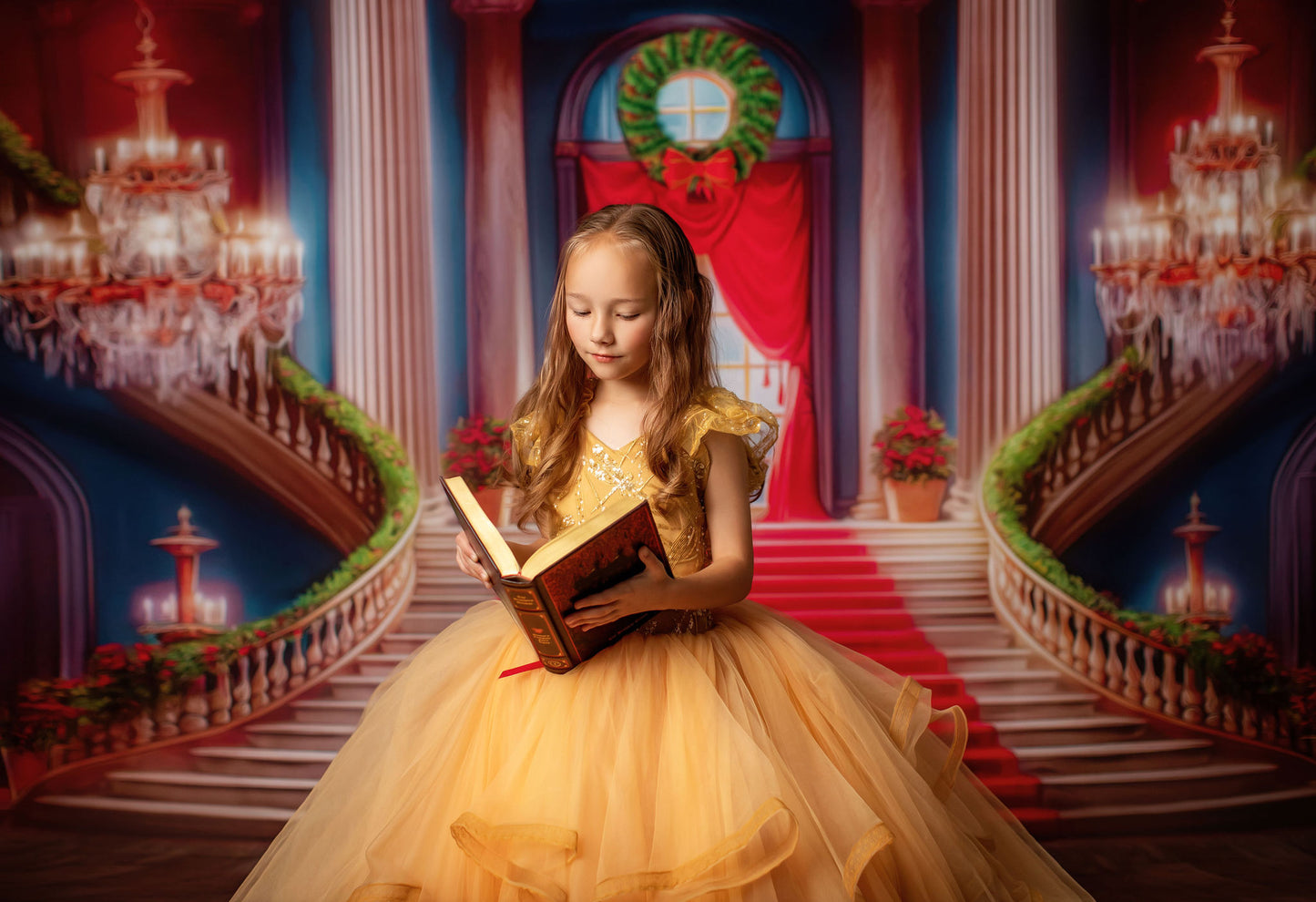 Belle's Royal Staircase -Wood Floor - With Sweep Option