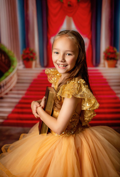 Belle's Royal Staircase -Wood Floor - With Sweep Option