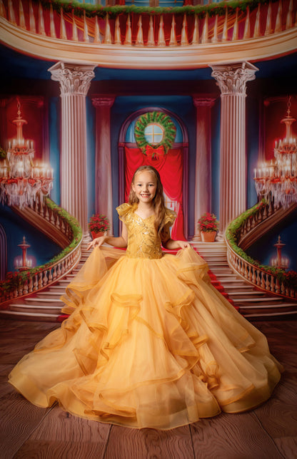 Belle's Royal Staircase -Wood Floor - With Sweep Option