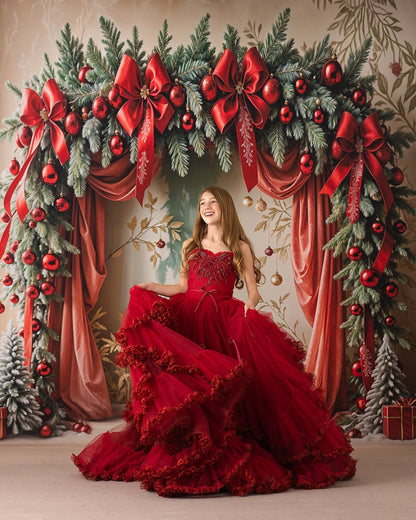 Bowtied Vintage Christmas - with Sweep Option