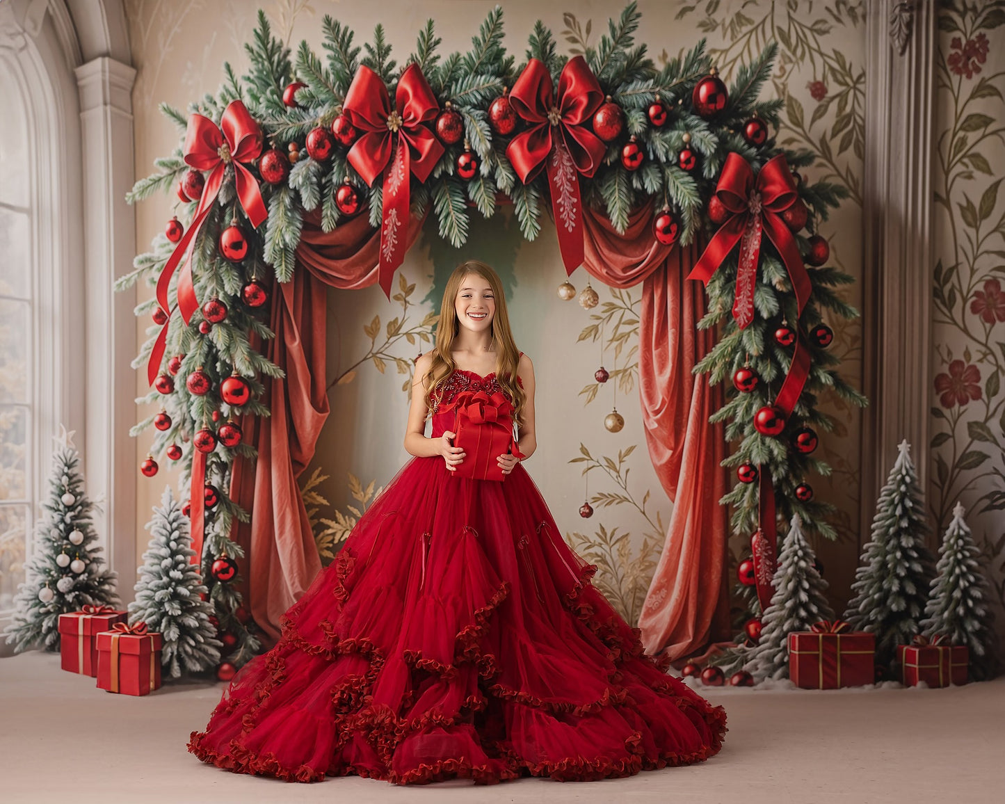 Bowtied Vintage Christmas - with Sweep Option