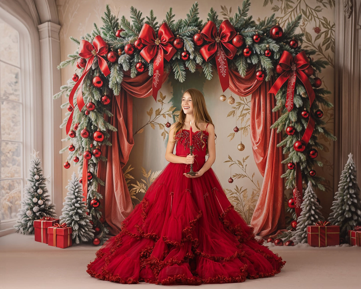 Bowtied Vintage Christmas - with Sweep Option