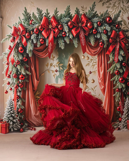 Bowtied Vintage Christmas - with Sweep Option