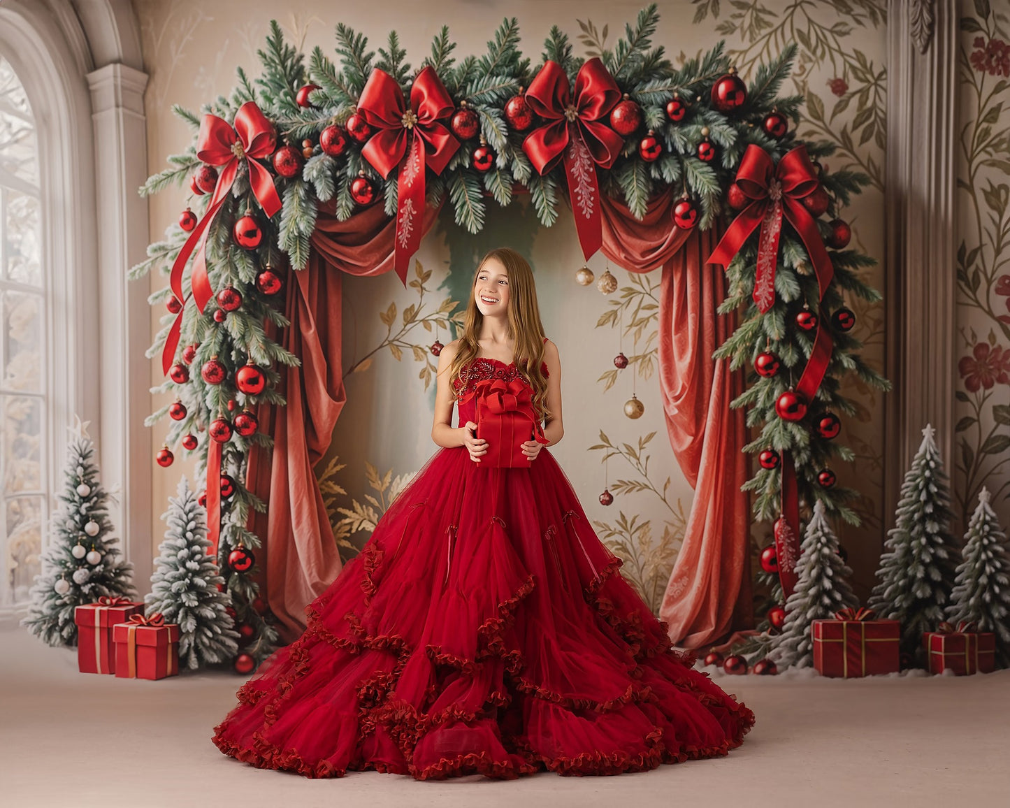 Bowtied Vintage Christmas - with Sweep Option