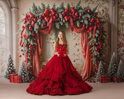 Bowtied Vintage Christmas - with Sweep Option