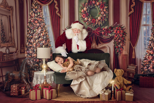 Burgundy Christmas Manor - Room Set