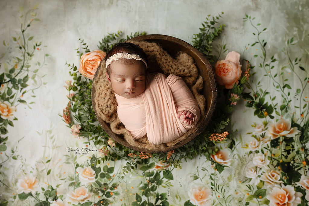 Cascading Peach Blooms- Petite