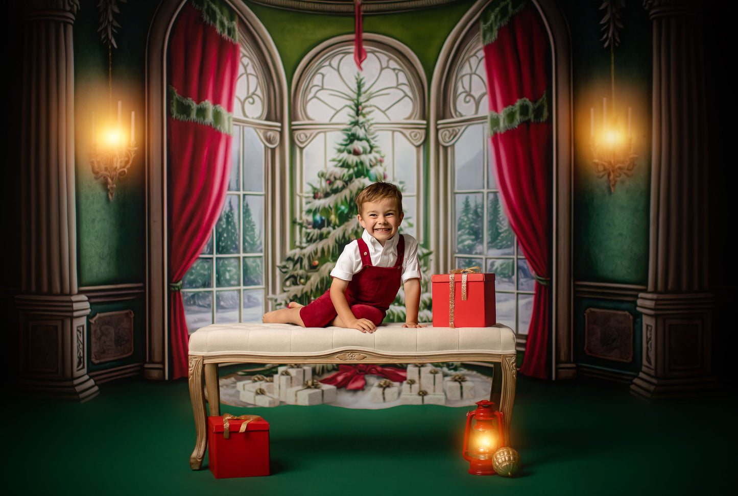 Cathedral Christmas - Green Carpet Option - with Sweep Option