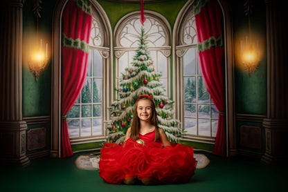 Cathedral Christmas - Green Carpet Option - with Sweep Option