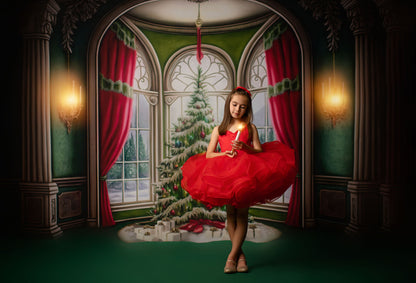 Cathedral Christmas - Green Carpet Option - with Sweep Option