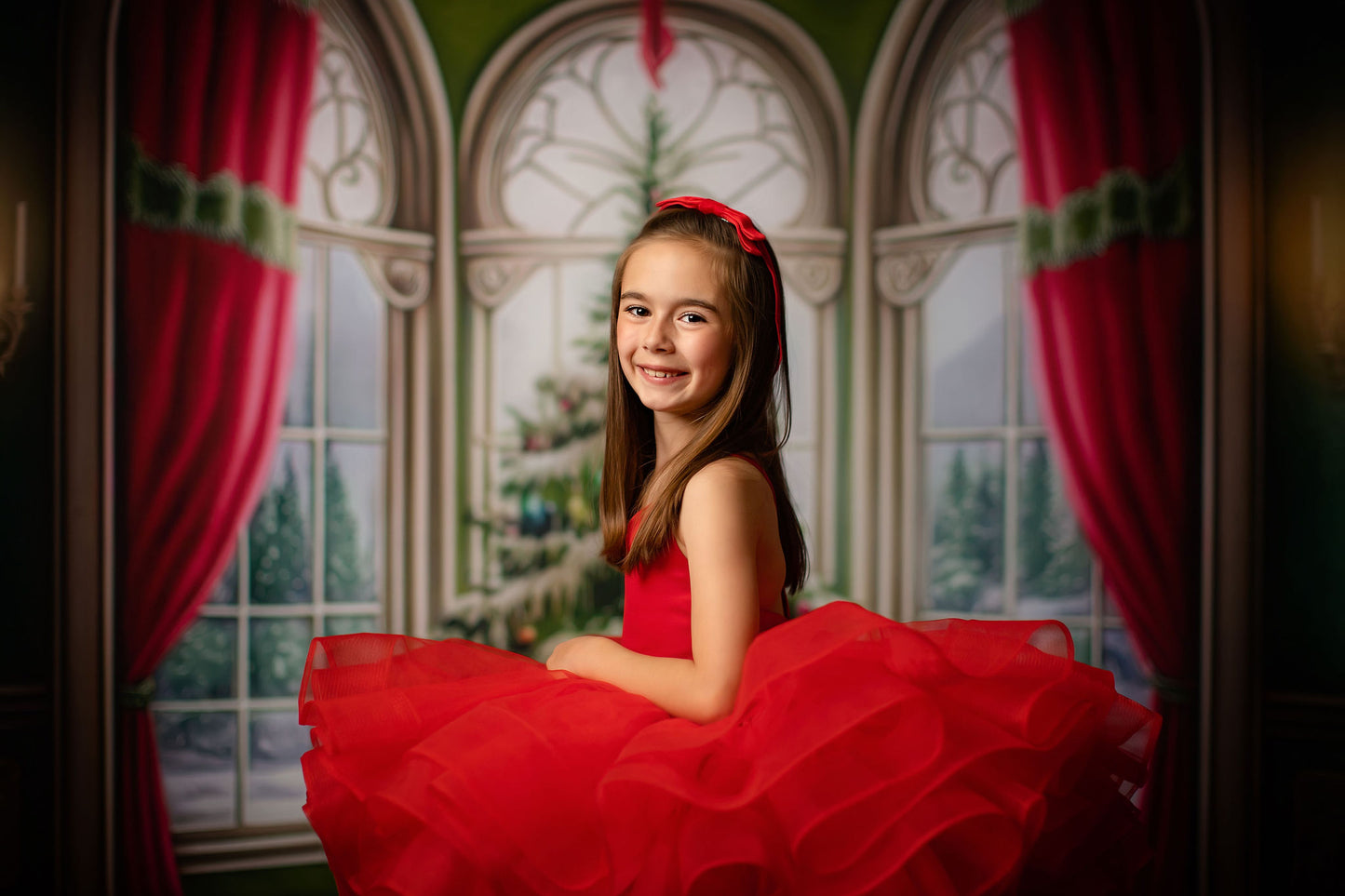 Cathedral Christmas - Green Carpet Option - with Sweep Option