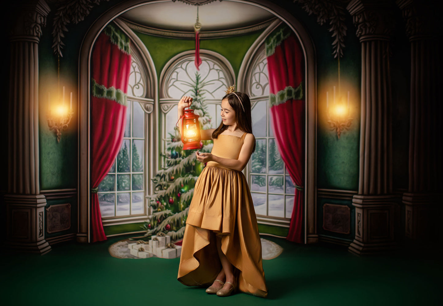 Cathedral Christmas - Green Carpet Option - with Sweep Option