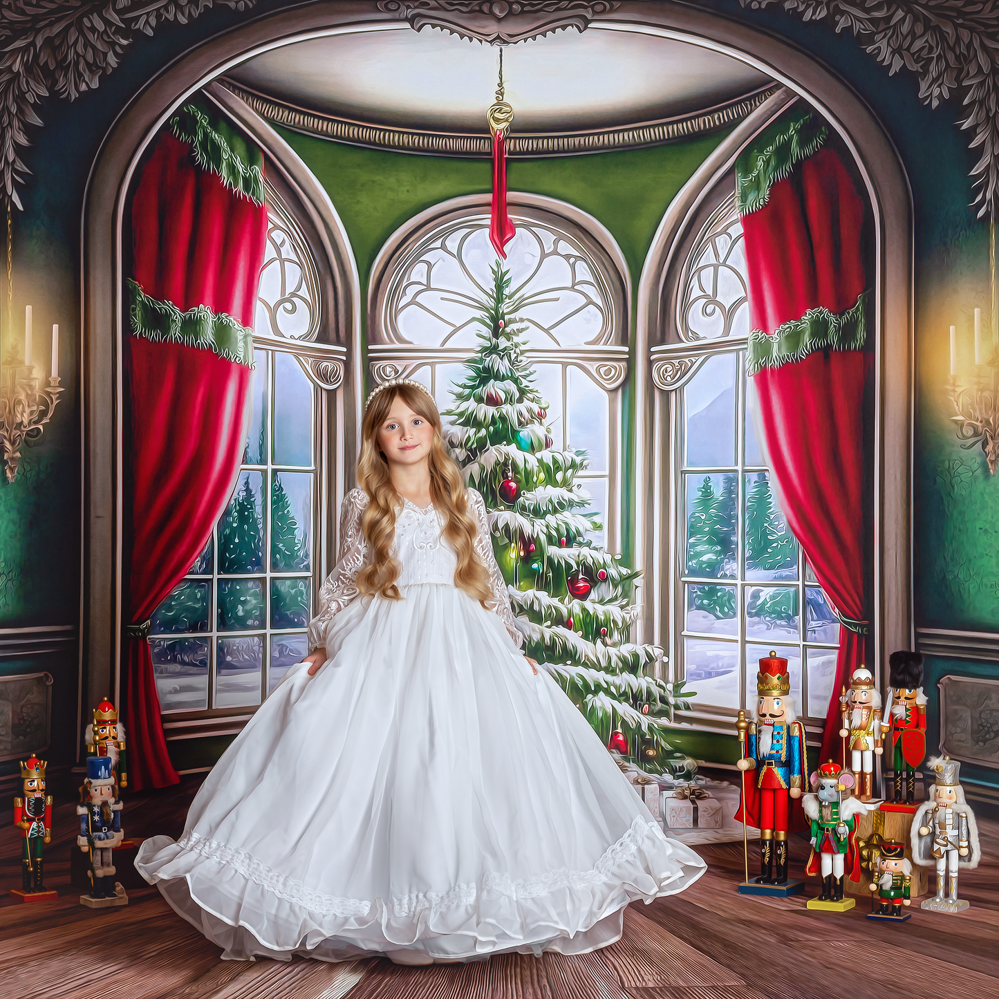 Cathedral Christmas - Wood Floor Option - with Sweep Option