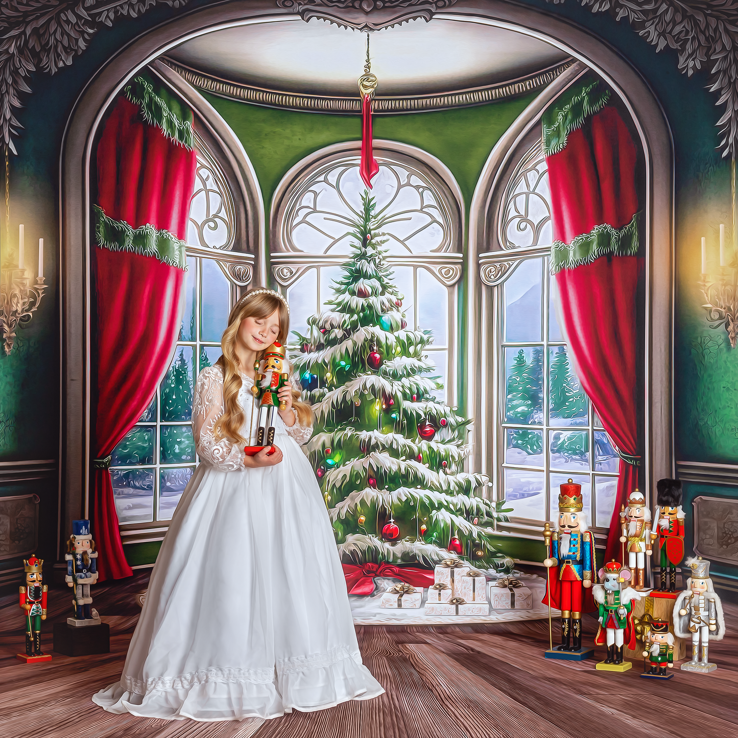 Cathedral Christmas - Wood Floor Option - with Sweep Option