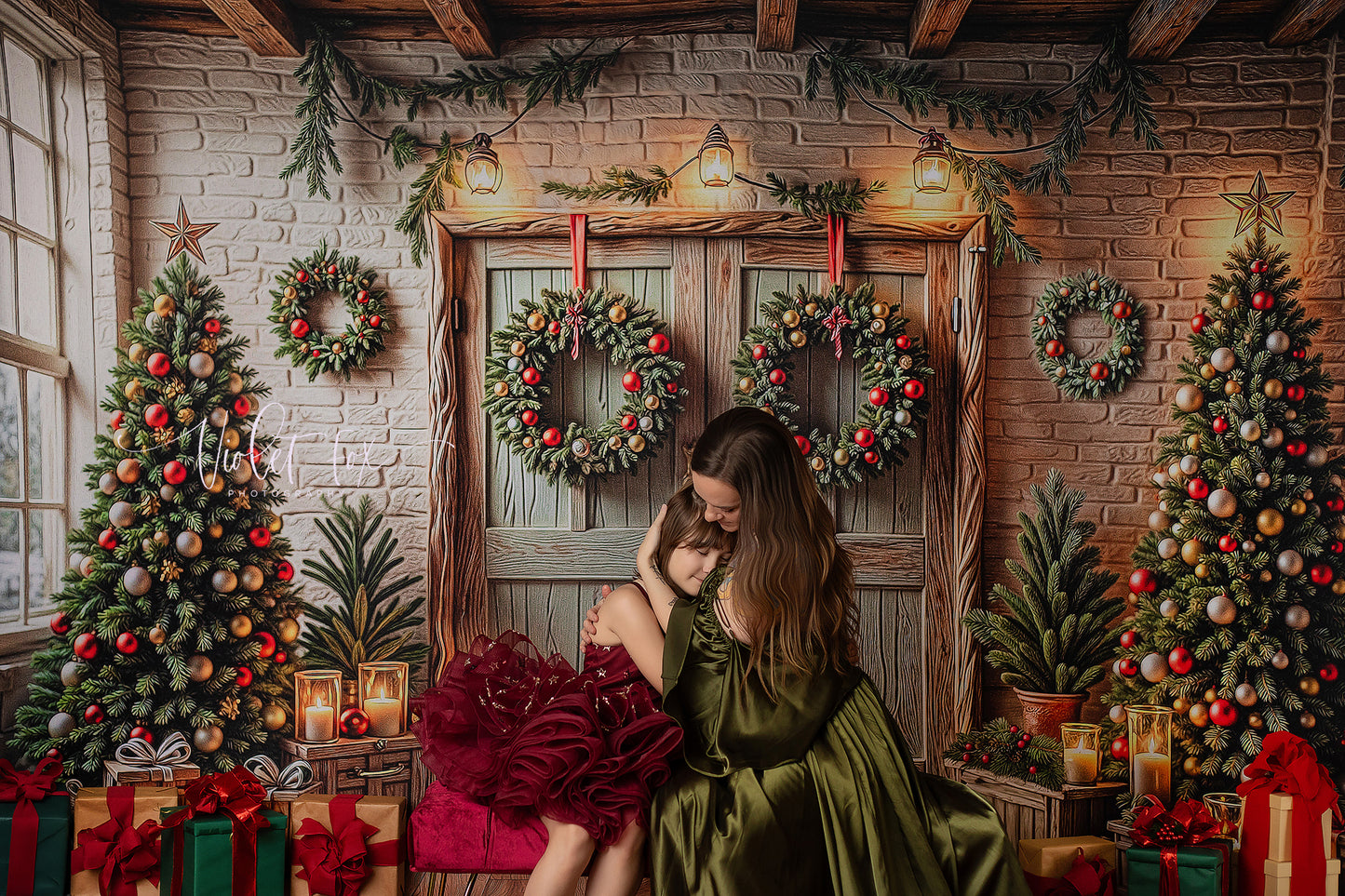 The Christmas Cabin Porch - with Sweep Option