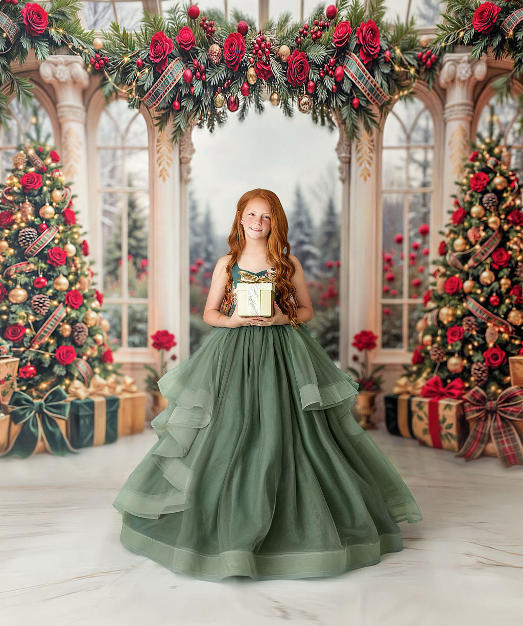 Christmas Rose Gala - with Sweep Option