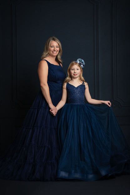 Classic Navy Wainscoting Wall - With Sweep Option