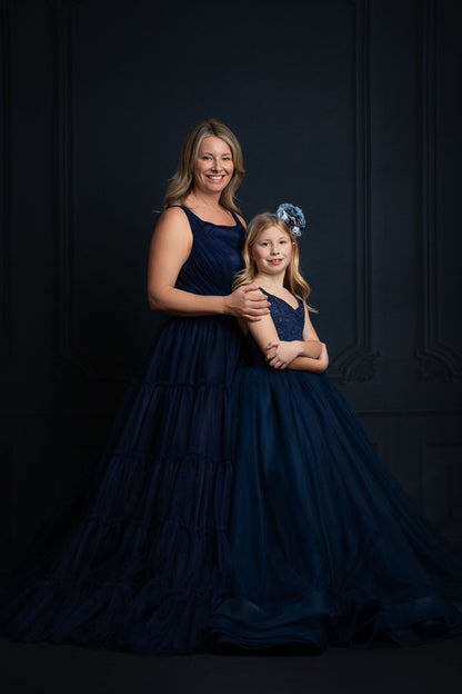 Classic Navy Wainscoting Wall - With Sweep Option