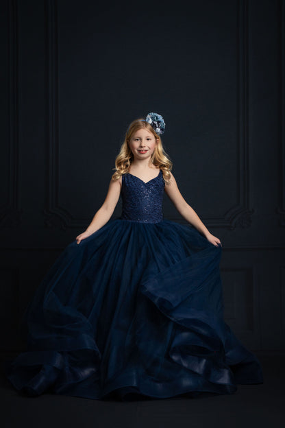 Classic Navy Wainscoting Wall - With Sweep Option