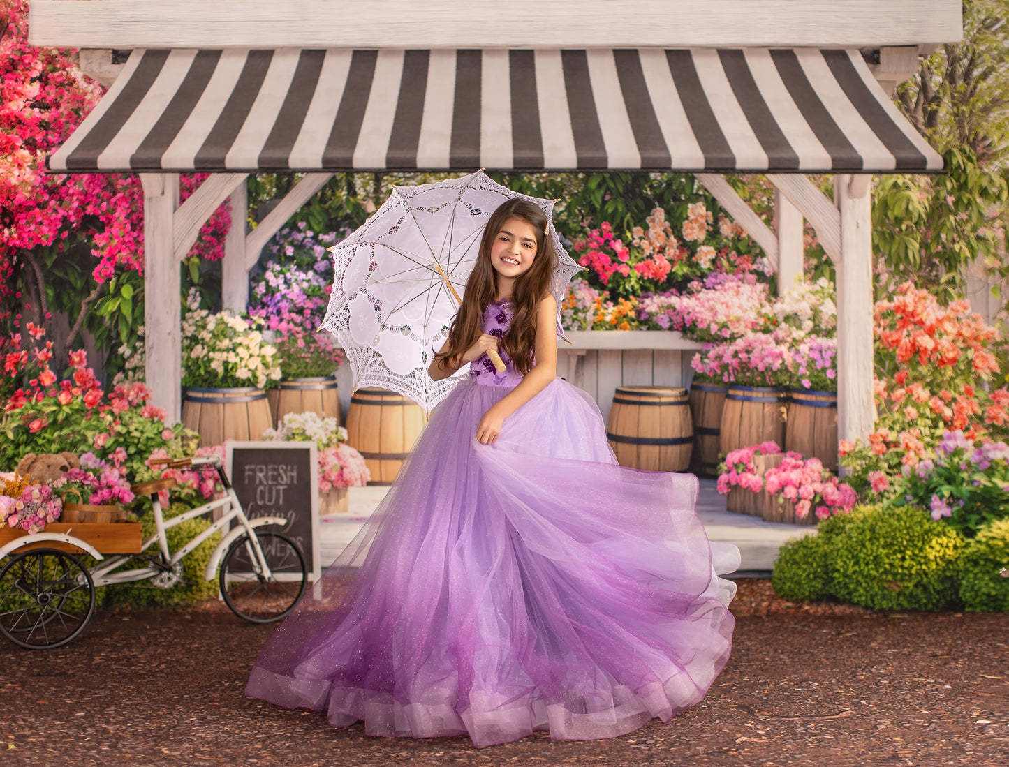 Country Spring Flower Shoppe - With Sweep Option