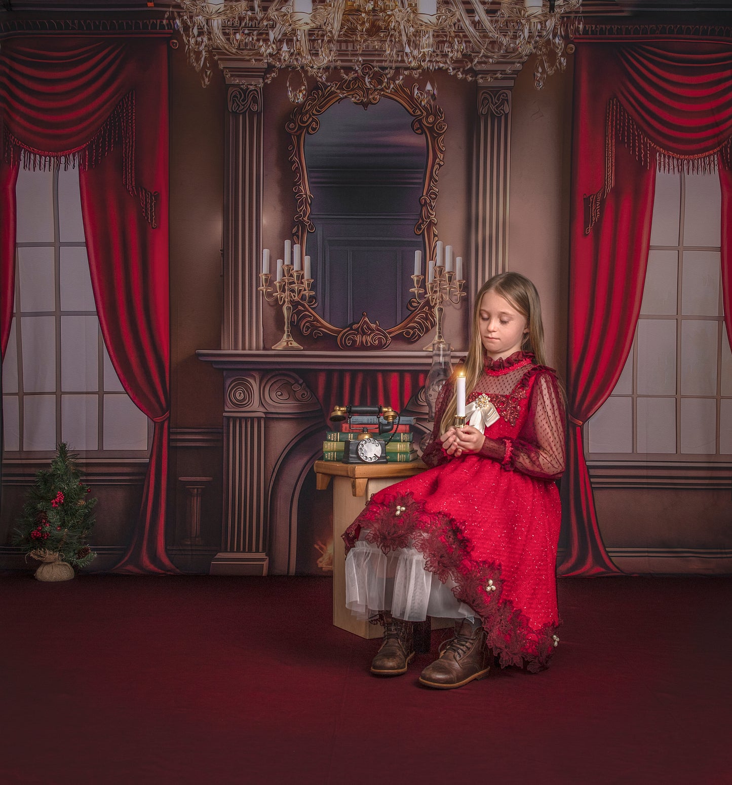 Cozy Up By The Fire - Red Carpet Option - with Sweep Option