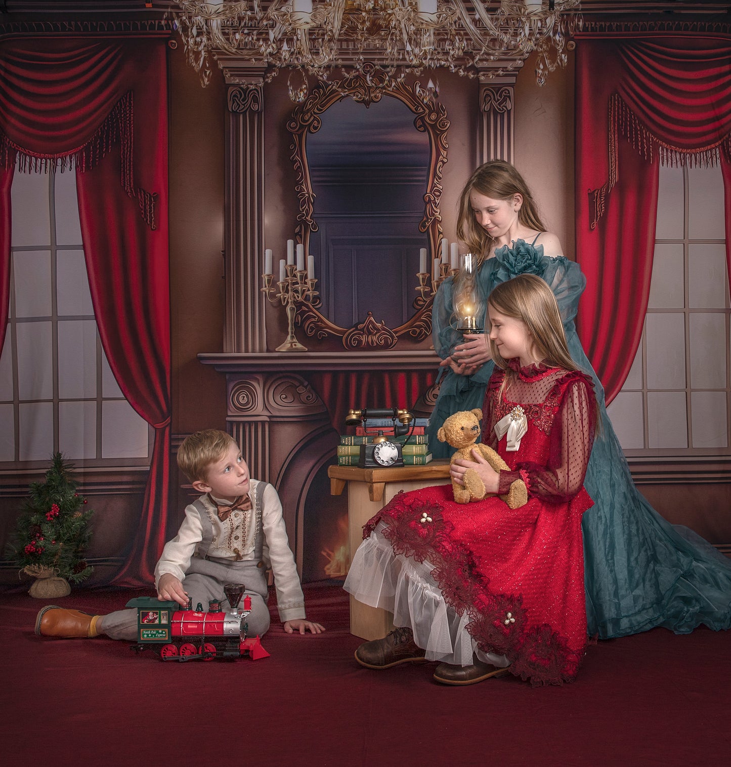 Cozy Up By The Fire - Red Carpet Option - with Sweep Option