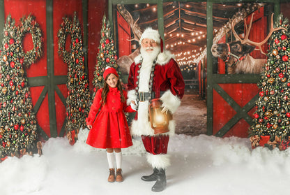 Jolly Reindeer Barn - With Reindeer - 2pc Room